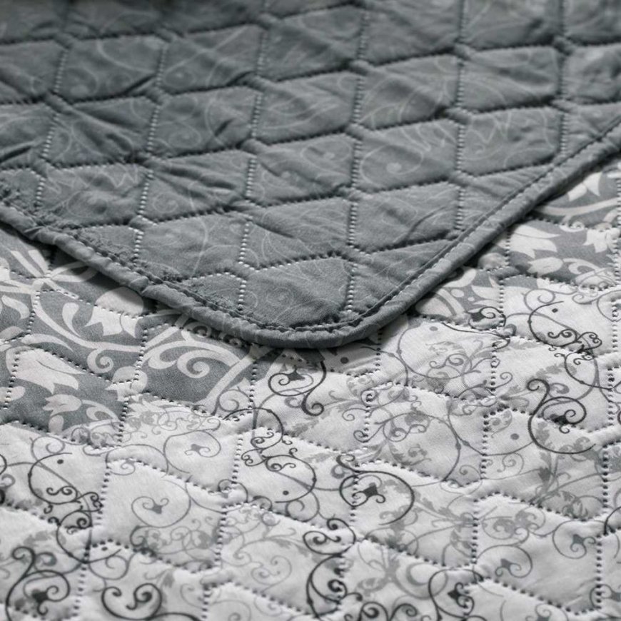 DecoKing Bedspread WH+Grey 200x220 – 5