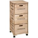 Chest of drawers, mobile storage rack, wooden cabinet with 3 drawers Chest of drawers, mobile storage rack, wooden cabinet with 3 drawers