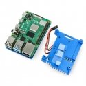 Odseven Raspberry Pi 4B alumiinijäähdytin - sininen laatikko kahdella tuulettimella Odseven Raspberry Pi 4B alumiinijäähdytin - sininen laatikko kahdella tuulettimella