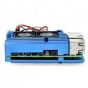 Odseven Raspberry Pi 4B aluminum radiator - blue box with two fans Odseven Raspberry Pi 4B aluminum radiator - blue box with two fans