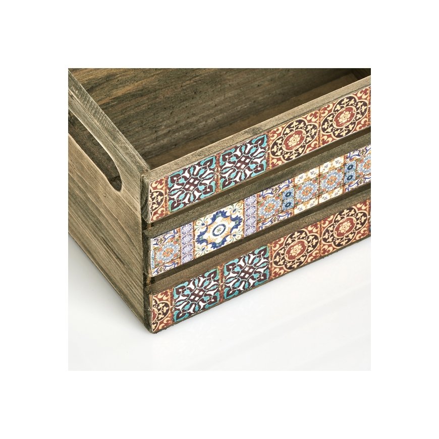 Zeller Present 15191 storage box Rectangular Paper, Plywood Multicolour, Wood – 2