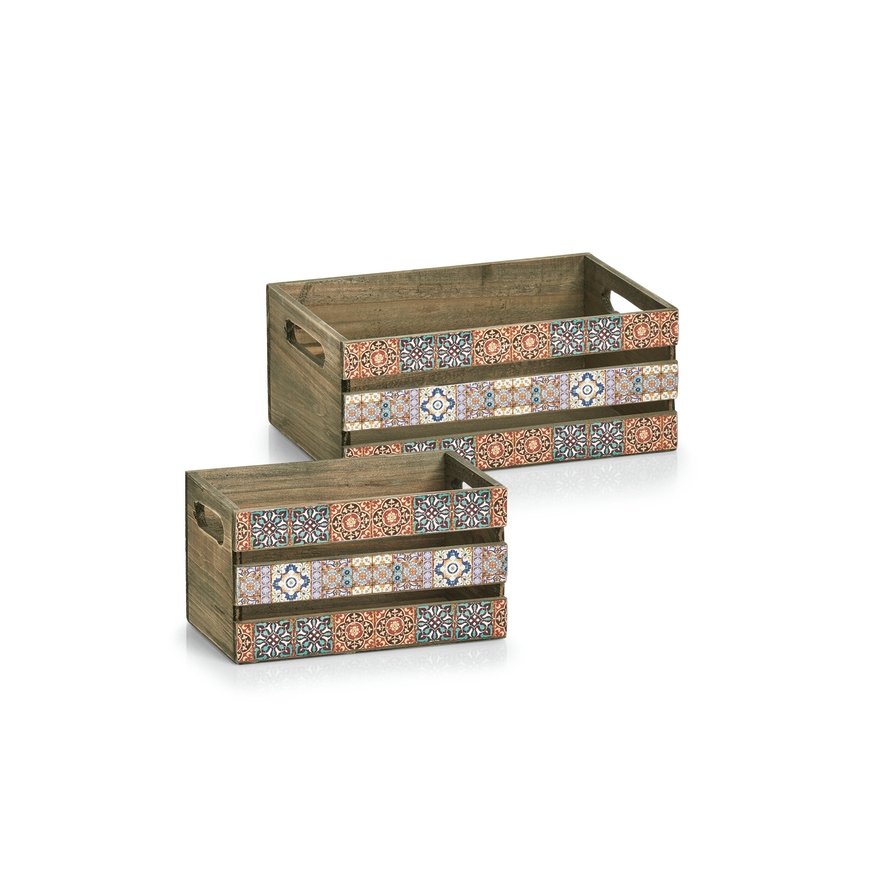 Zeller Present 15191 storage box Rectangular Paper, Plywood Multicolour, Wood – 4