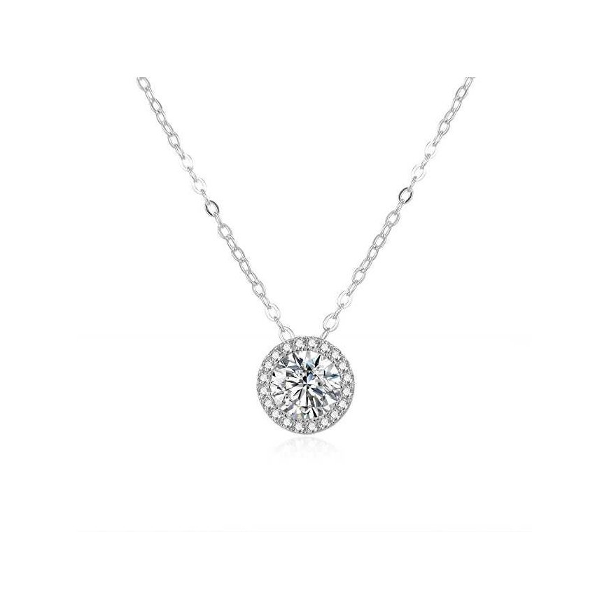 Beneto Luxury silver necklace with zircons AGS868 / 47