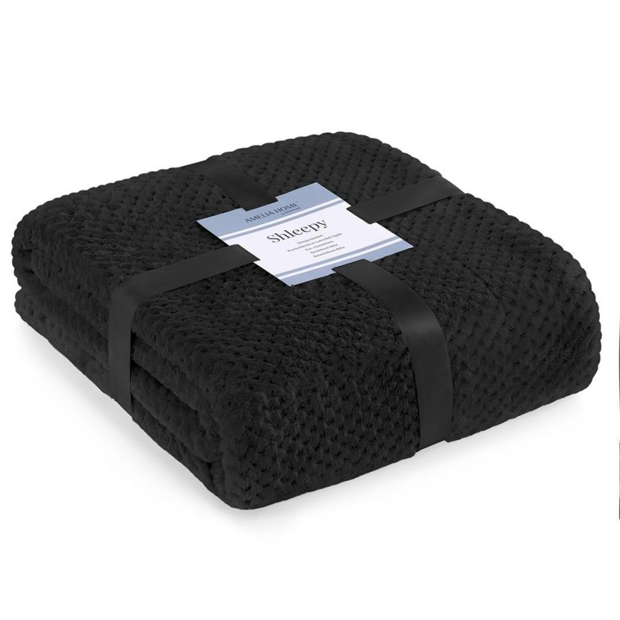 AmeliaHome Peitto SHLEEPY, 130X180 cm, väri: musta – 2