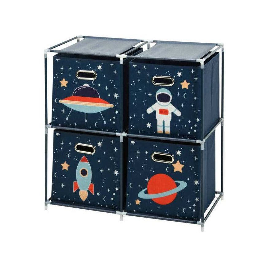 Storage Solutions Toy shelf with containers Space mission, 68 x 35 x 70 cm