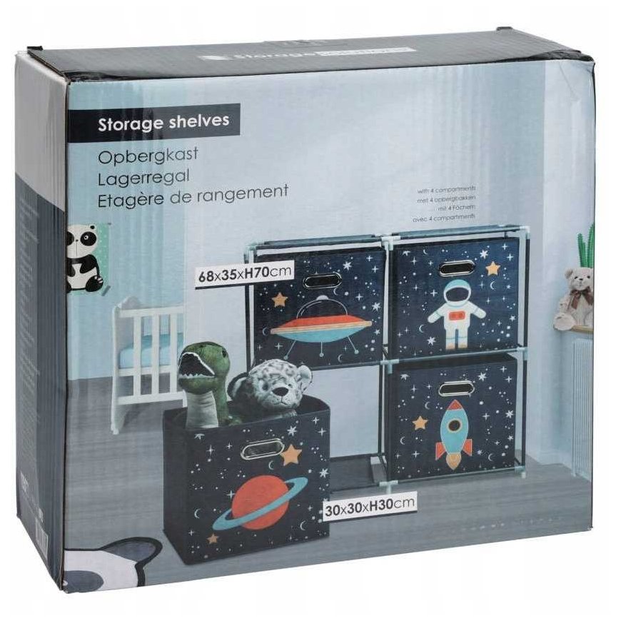Storage Solutions Toy shelf with containers Space mission, 68 x 35 x 70 cm – 3