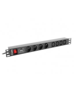 Lanberg PDU-04E04I-0200-IEC-BK блок распределения питания 4 розетка(и) 1U Черный