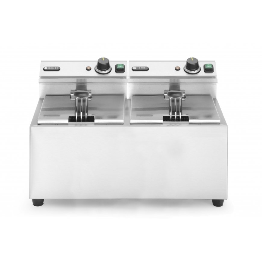 Hendi 207307 fryer Double 16 L Stand-alone 7000 W Deep fryer Silver