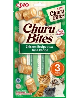 CIAO Churu Bites Chicken Recipe wraps Tuna Kissa Herkkupalkinto Kana, Tonnikala 10 g