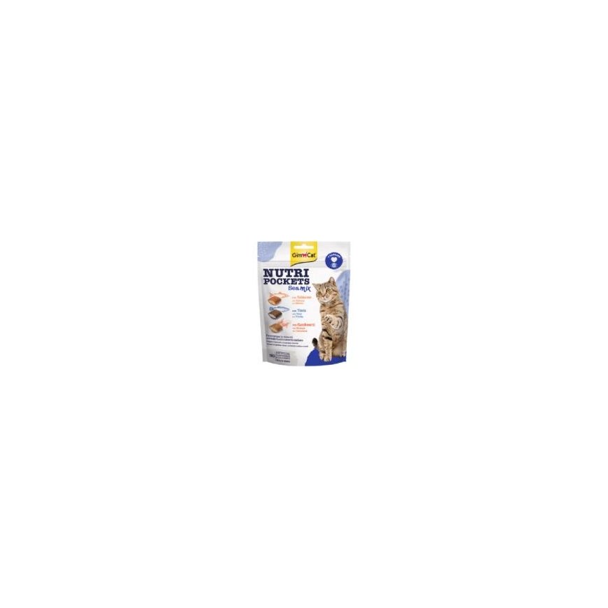 Cat food : GIMBORN Nutri Pockets Sea Mix with Salmon, Trout, Shr
