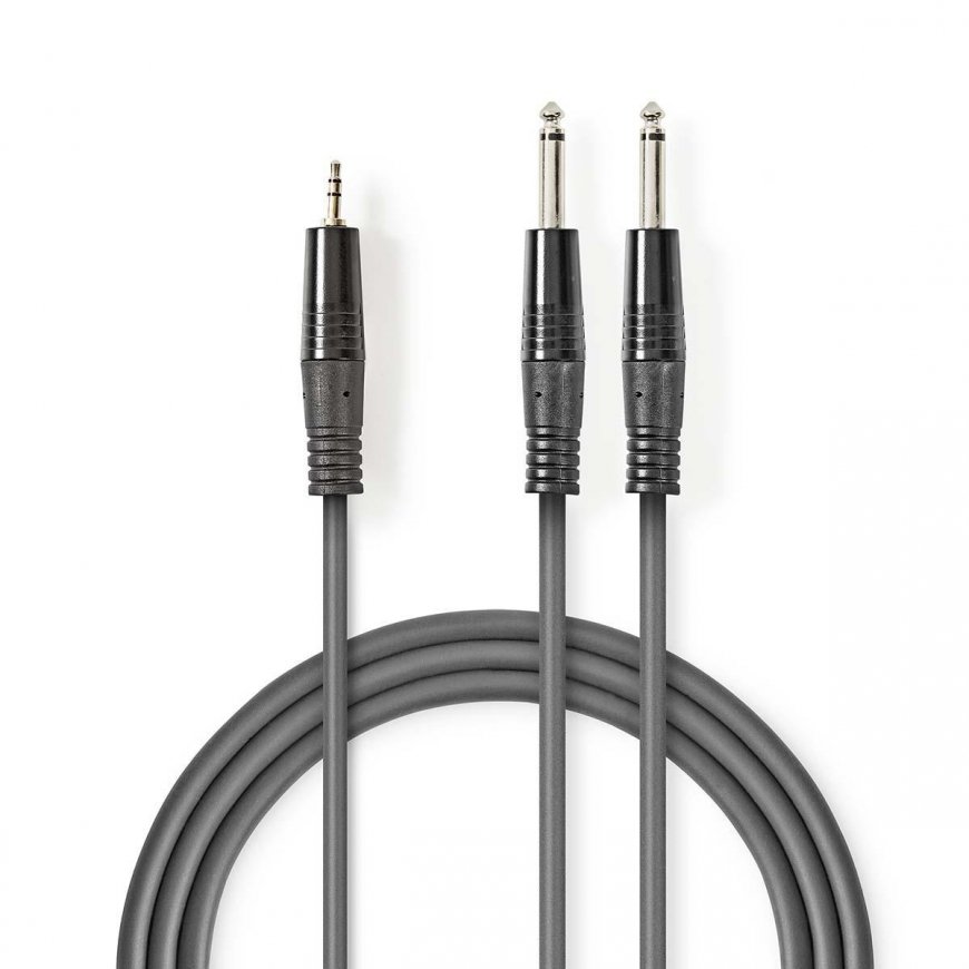 Nedis COTH23200GY15 audio cable 1.5 m 2 x 6.35mm 3.5mm Grey