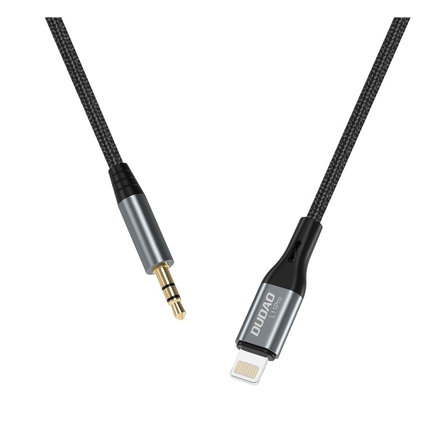 DUDAO audio cable Lightning - mini jack 3.5mm 1m gray L11PRO - Kabel - Audio/Multimedia Серый – 4