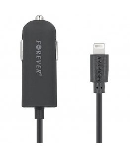 Forever M-02 2.1A (12V / 24V) Car Charger + Lightning Cable 1.2m Black