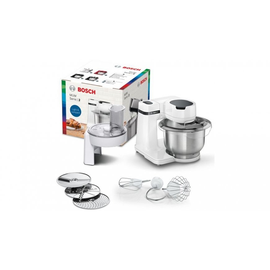 Bosch Serie 2 MUMS2EW01 pārtikas pārstrāde 700 W 3,8 L Nerūsējošs tērauds, Balts – 2