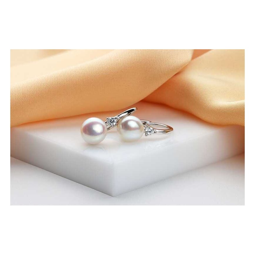 Brilio Silver Brilio Sidabrinis Fine sidabrinis auskarai su perlais EA955W – 3
