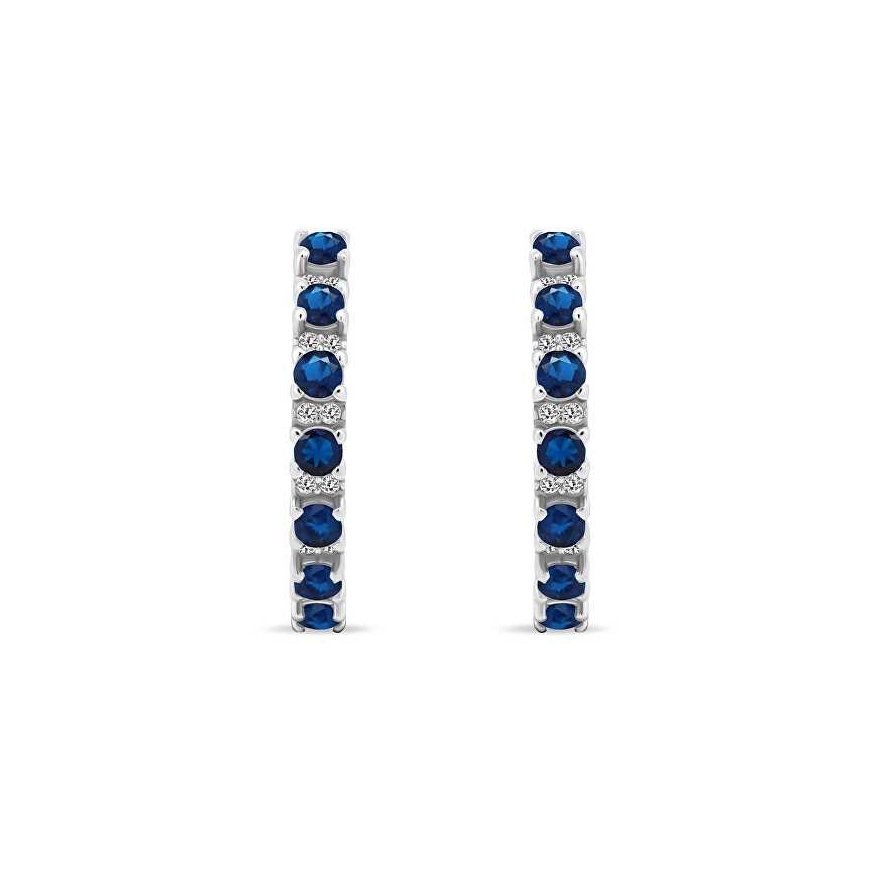 Brilio Silver Shiny round earrings with zircons EA472WB – 2