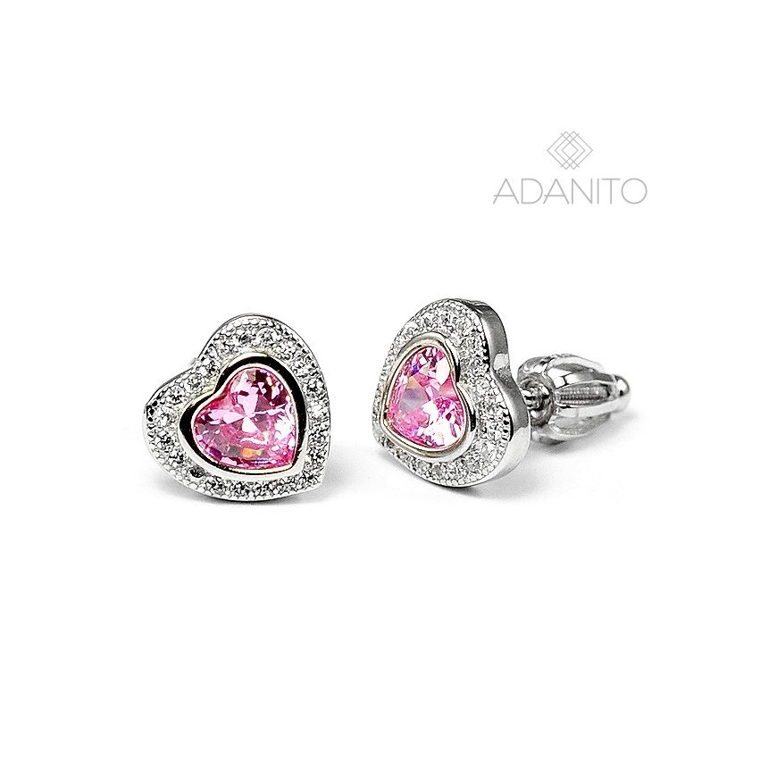 Beneto Glittery Heart Earrings AGUP1500S
