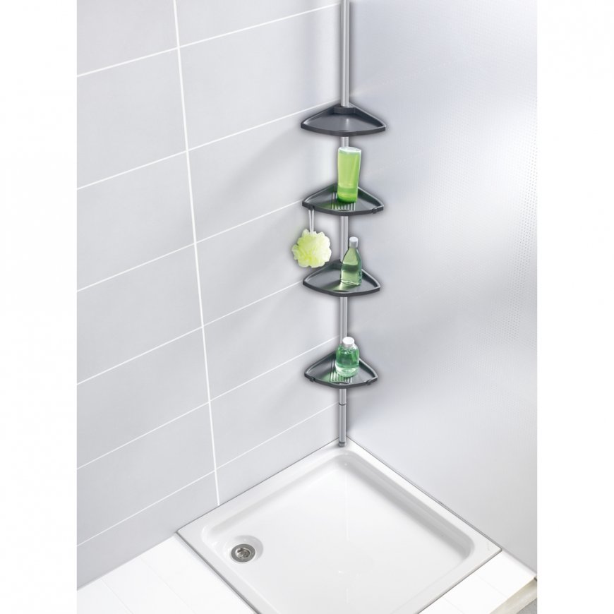 WENKO Compact bathroom wall shelf Aluminium, Plastic – 3