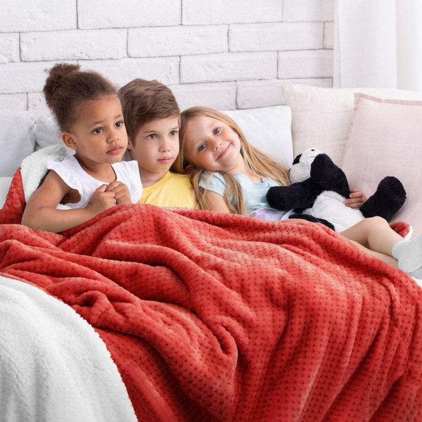 AmeliaHome Pledas SHLEEPY, 220x240 cm, spalva: raudona/balta – 2