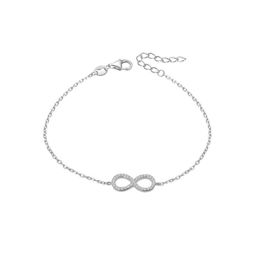 Beneto Silver bracelet with crystals AGB483