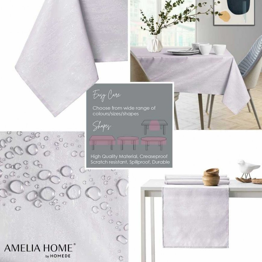 AmeliaHome Tablecloth Vesta lilac, 100x100 – 2