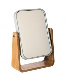 Bigbuy Beauty Mirror with mounting frame Natureo White 22 x 16 x 6 cm