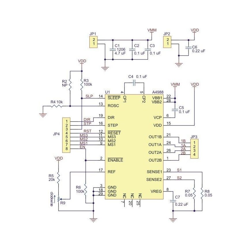 A4988 Black - RepRap 35V/2A Stepper Motor Driver - Pololu 2128 – 5