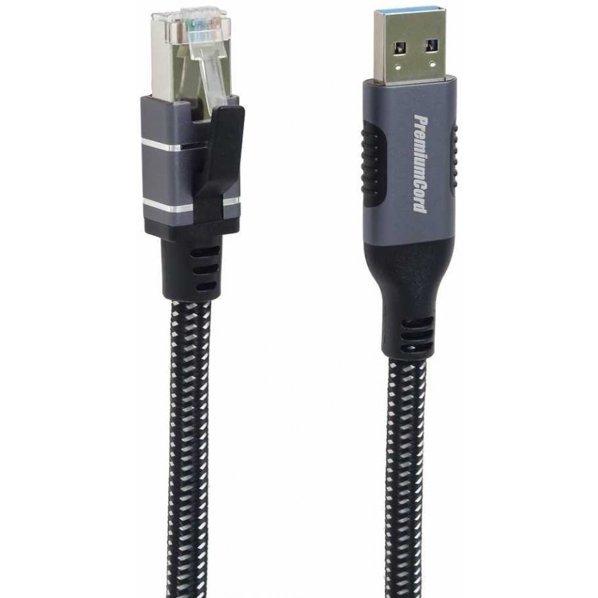 PremiumCord Ethernet-kaapeli USB3.2 - LAN RJ45 10/100/1000 MBIT pituus 3m – 2