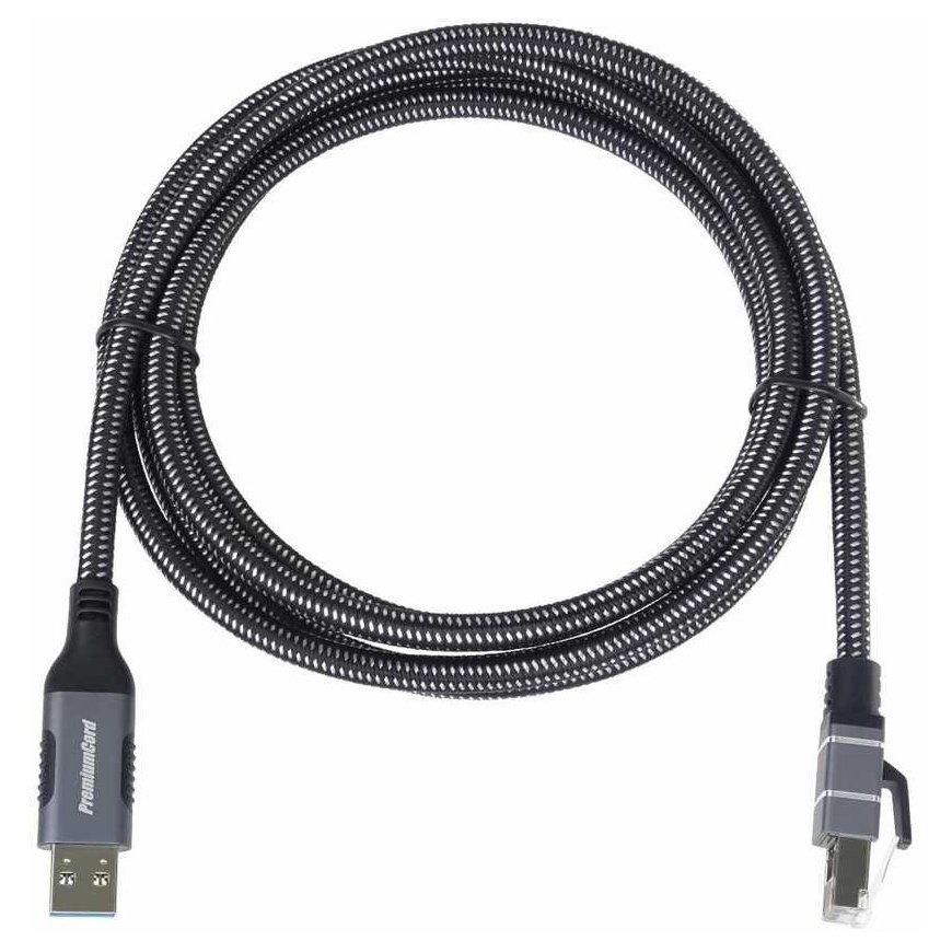 PremiumCord Ethernet kabelis USB3.2 - LAN RJ45 10/100/1000 MBIT ilgis 3m – 3