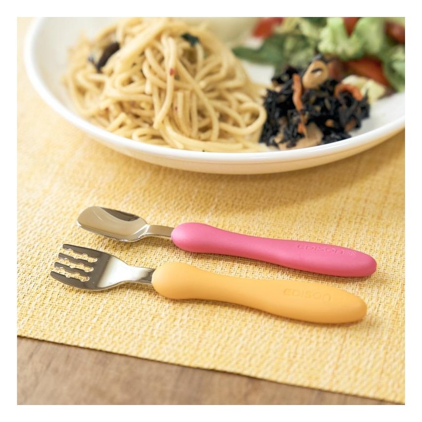 Cutlery EDISONmama, from 18 months with case MANGO/PEACH, KJ2833 – 2