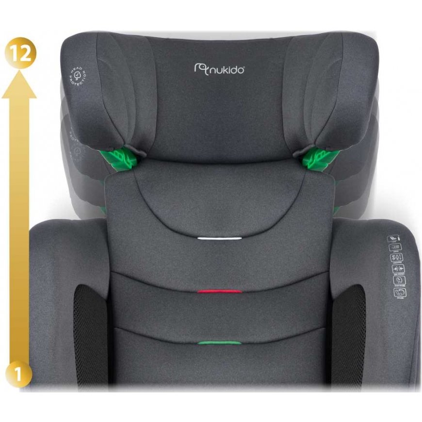 Turvaistuin Nukido Louis Soft grey15-36 kg ISOFIX – 5