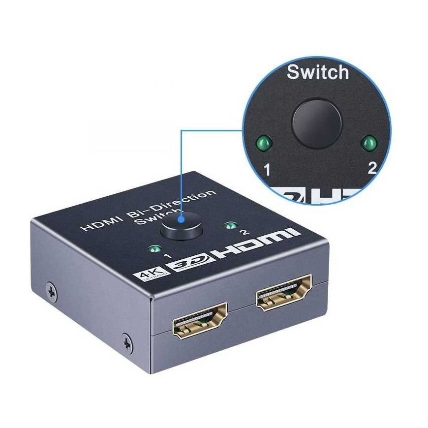 PremiumCord HDMI jungiklis 4K, FULL HD 1080p dvikryptis 2-1 arba 1-2 – 5