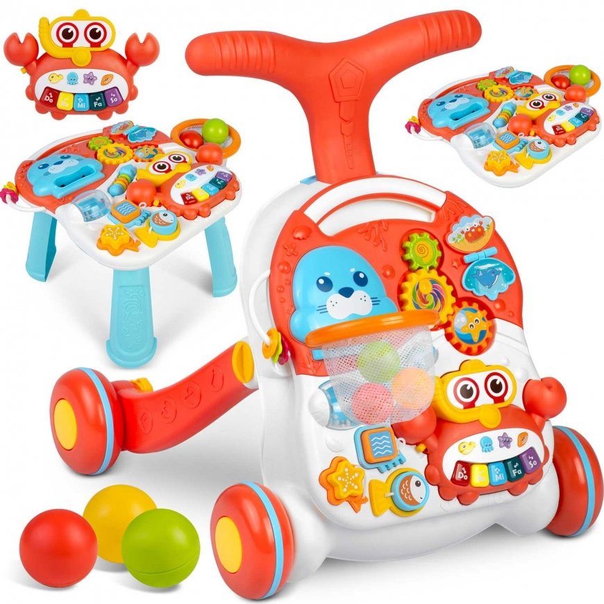 Ricokids Pusher Educational Table 2in1 RK-810 white and red