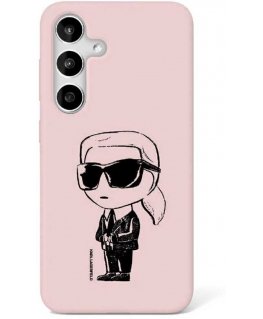 Karl Lagerfeld Silicone Graffiti Ikonik Printed Logo MagSafe Samsung Galaxy S25 phone case pink
