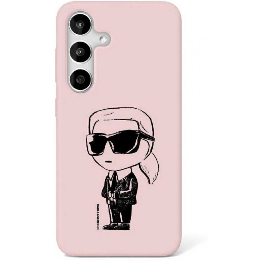 Karl Lagerfeld Silicone Graffiti Ikonik Printed Logo MagSafe Samsung Galaxy S25 phone case pink