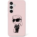 Karl Lagerfeld Silicone Graffiti Ikonik Printed Logo MagSafe Samsung Galaxy S25 phone case pink