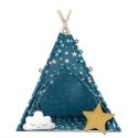 Teepee tent for children with Nukido lights - blue