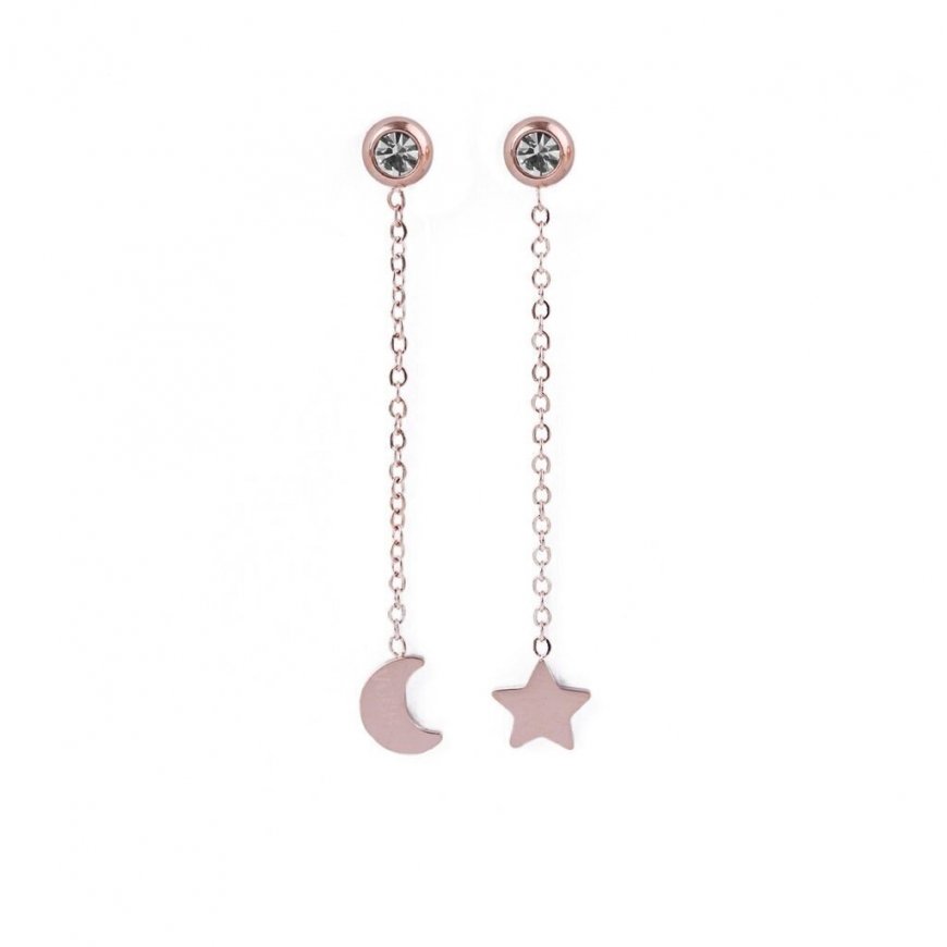 Vuch Modern gold-plated earrings with rose gold 2in1 ROSE LILIES EARRINGS – 2