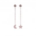 Vuch Modern gold-plated earrings with rose gold 2in1 ROSE LILIES EARRINGS Vuch Modern gold-plated earrings with rose gold 2in1 ROSE LILIES EARRINGS