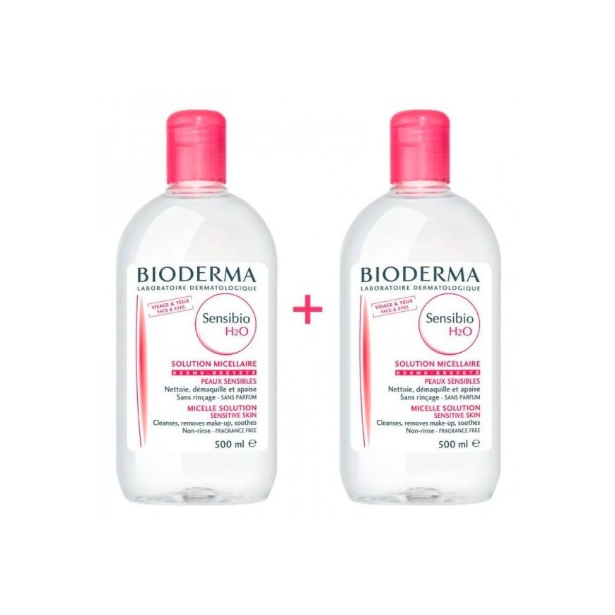 Bioderma Sensibio H2O make-up removing micellar solution 2x500ml