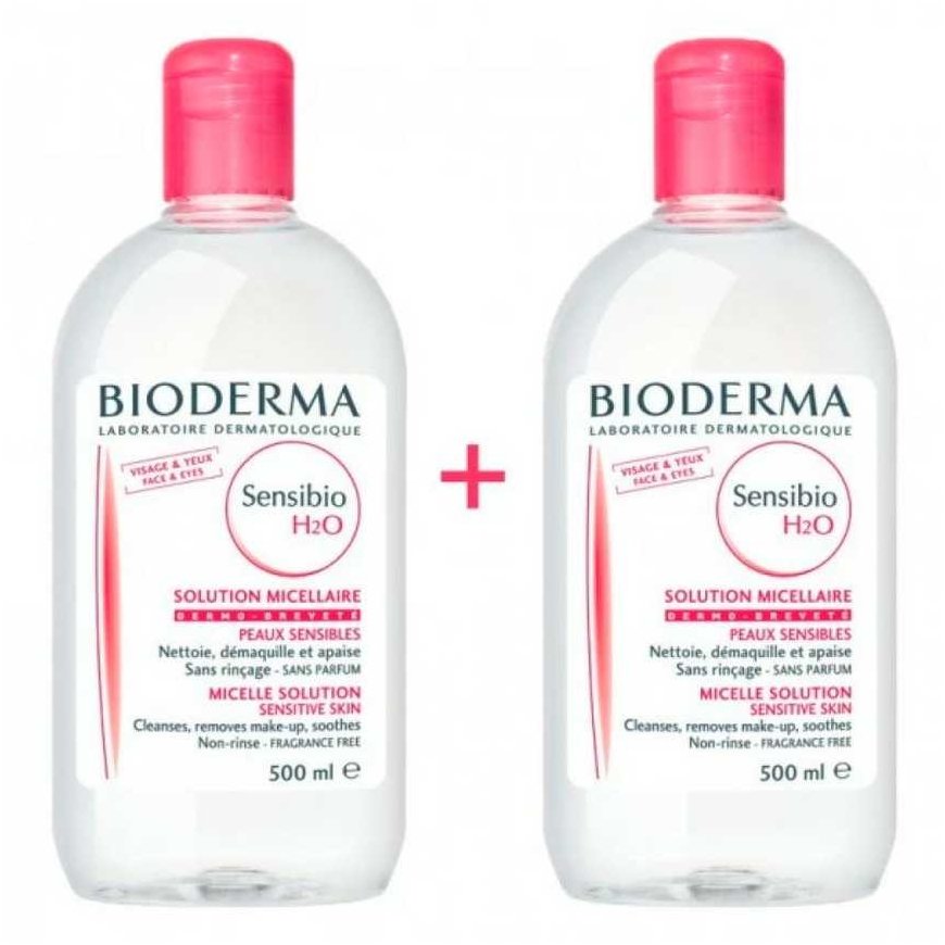 Bioderma Sensibio H2O makiažą šalinantis micelinis tirpalas 2x500ml – 2
