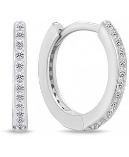 Brilio Silver Shiny silver hoop earrings EA159W