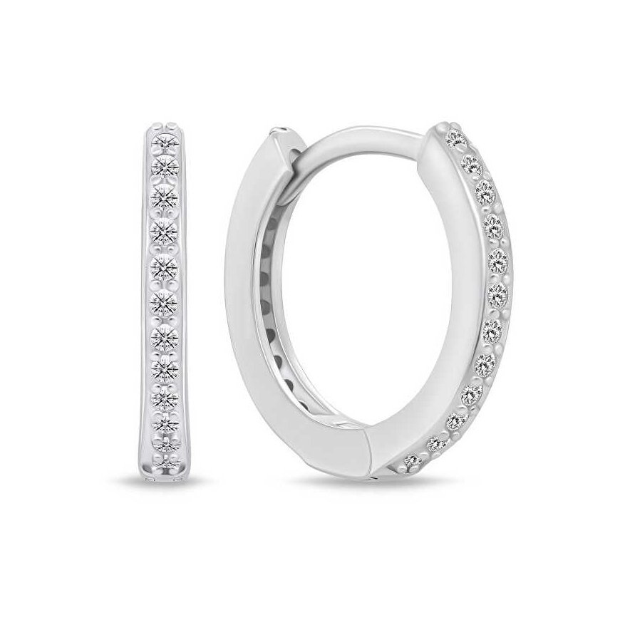 Brilio Silver Shiny silver hoop earrings EA159W