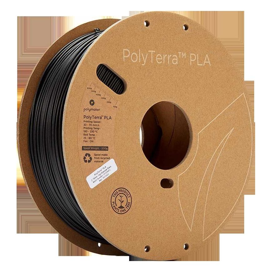 Polymaker PolyTerra PLA - 1kg - 1.75mm - Charcoal Juodas – 3