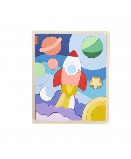 Fisher-Price Wooden Space Blocks Puzzle