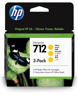 HP 712 3-pack 29-ml Yellow DesignJet Ink Cartridge