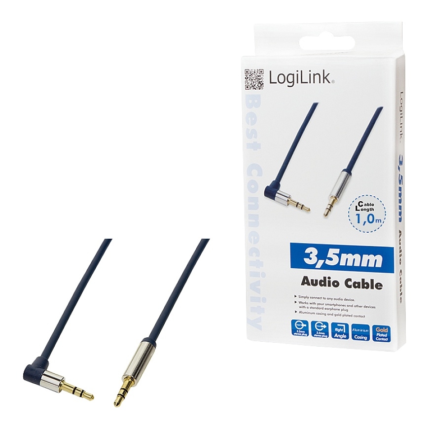 LogiLink 3.5mm - 3.5mm 1m audio kabelis Zils – 4