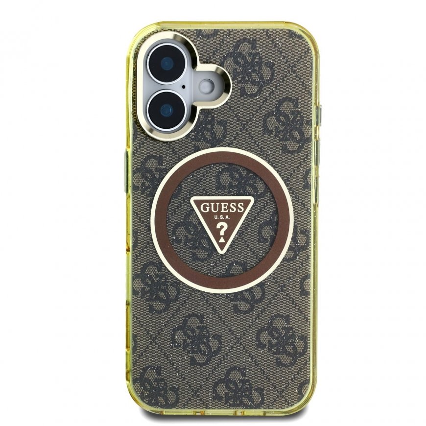 Guess IML 4G Glitter and Triangle Logo MagSafe Case for iPhone 1