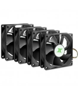 Inter-Tech 88887290 Datora dzesēšanas sistēma Datora korpusam Ventilators 8 cm Melns 4 pcs