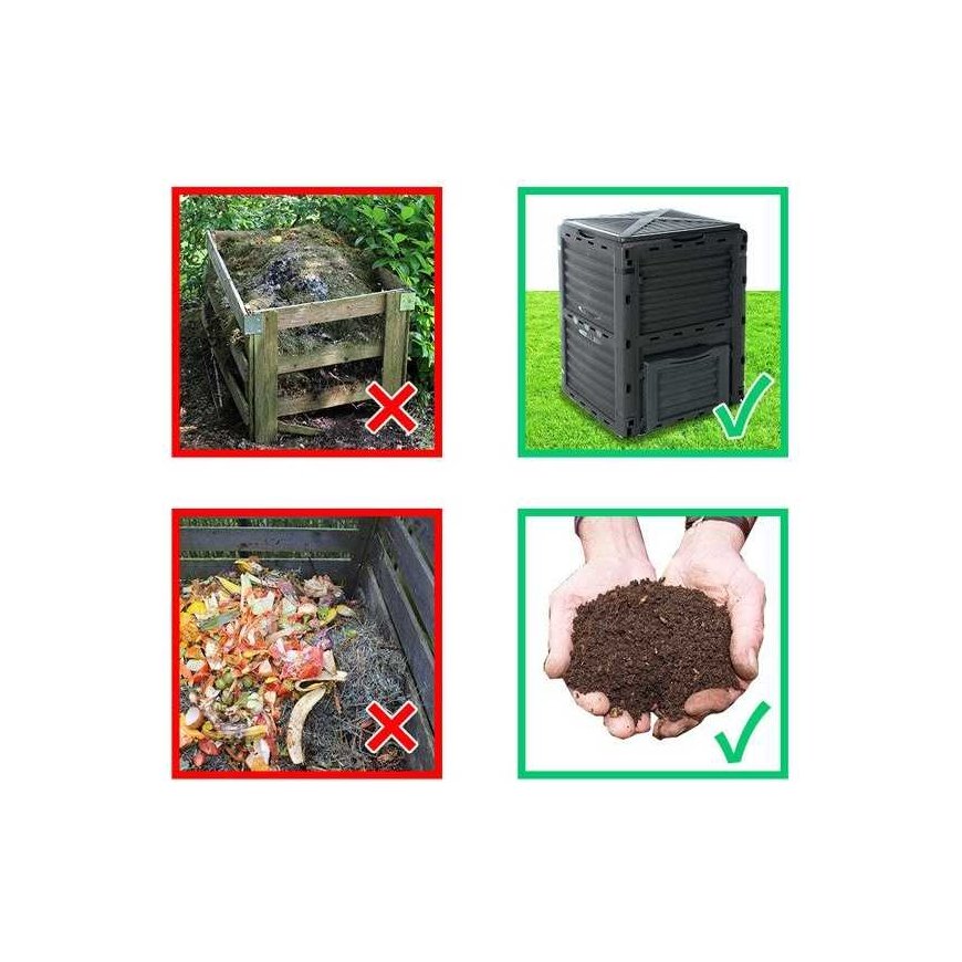 Bigbuy Garden Garden compost bin, closed, with lid - 300l – 5